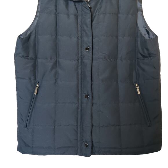 Lauren Ralph Lauren Black Quilted Puffer Vest Medium Faux Fur Collar Apres Ski - Picture 5 of 10